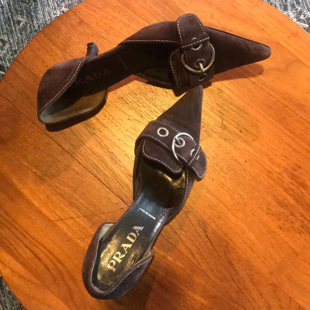 Prada Suede Kitten Heels 37 1/2